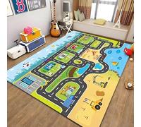 PAOSYTQQ Children's Education City Life Mat Road Traffic System Printed Carpet Bedroom Playroom Floor Mat 50x70cm