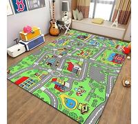 PAOSYTQQ Children's Education City Life Mat Road Traffic System Printed Carpet Bedroom Playroom Floor Mat 80x120cm