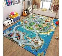PAOSYTQQ Children's Education City Life Mat Road Traffic System Printed Carpet Bedroom Playroom Floor Mat 120x160cm