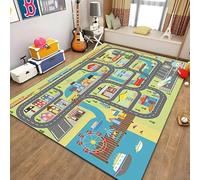 PAOSYTQQ Children's Education City Life Mat Road Traffic System Printed Carpet Bedroom Playroom Floor Mat 120x160cm