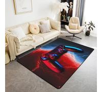 PAOSYTQQ Gaming Area Carpet Mat, Anti Slip Carpet, Red and Blue Carpet, Living Room and Bedroom, Ultra Soft Machine Washable Area Carpet 160x230cm