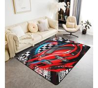 PAOSYTQQ Gaming Area Carpet Mat, Anti Slip Carpet, Red and Blue Carpet, Living Room and Bedroom, Ultra Soft Machine Washable Area Carpet 50x70cm