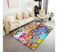 PAOSYTQQ Gaming Area Carpet Mat, Anti Slip Carpet, Red and Blue Carpet, Living Room and Bedroom, Ultra Soft Machine Washable Area Carpet 60x90cm