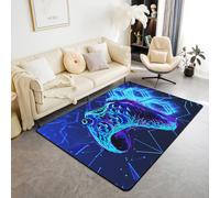 PAOSYTQQ Gaming Area Carpet Mat, Anti Slip Carpet, Red and Blue Carpet, Living Room and Bedroom, Ultra Soft Machine Washable Area Carpet 120x160cm