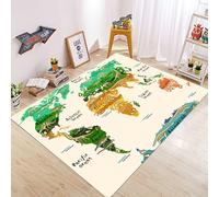PAOSYTQQ World Map Print Area Rugs Anti-Slip Rug Machine Washable Flannel Carpets for Home Living Room Bedroom Bathroom Decor Floor Mat 50x70cm