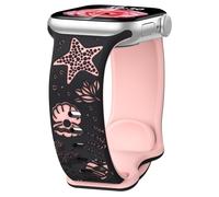 Paovkoi Correa Compatible con Apple Watch 40mm 44mm 42mm 46mm 41mm 45mm 38mm 49mm, Silicona con Océano Motivos, Pulsera de Repuesto para Apple iWatch Serie 11 10 9 8 7 6 5 4 3 2 SE Ultra - Negro/rosa
