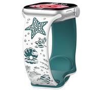 Paovkoi Correa Compatible con Apple Watch 40mm 44mm 42mm 46mm 41mm 45mm 38mm 49mm, Silicona con Océano Motivos, Pulsera de Repuesto para Apple iWatch Serie 11 10 9 8 7 6 5 4 3 SE Ultra - Blanco/verde