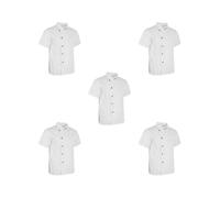 Paowsietiviity Chaquetas de chef unisex, abrigo de manga corta, uniformes de cocina, M, blanco, Juego de 5 (blanco, XL), XL