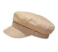 Paowsietiviity Gorras de Capitán Marinero de Algodón y Lino Boina Bretona Retro de Parte Superior Plana Sombrero de Pescador Newsboy Unisex, caqui