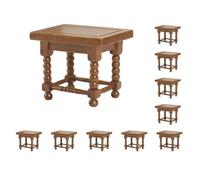 Paowsietiviity Juego de 10 mesas auxiliares de madera, suministros de paisaje, muebles a escala 1:12