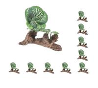 Paowsietiviity Juego de 10 plantas artificiales de resina para reptiles o acuarios, color verde, tipo 3, estilo 3