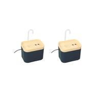 Paowsietiviity Juego de 2 dispensadores automáticos de agua para mascotas, cuenco para perros y gatos, fuente de agua azul oscuro, 13 x 11 x 15,5 cm