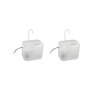 Paowsietiviity Juego de 2 dispensadores de agua automáticos para mascotas, perros, gatos, fuente de agua, color blanco, 13 x 11 x 15,5 cm