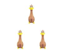 Paowsietiviity Juego de 3 pollos gritando de goma para cachorros, masticables, color negro, 18 x 7 cm