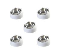 Paowsietiviity Juego de 5 comederos para mascotas de 15° para gatos y perros pequeños y medianos, color blanco, 16,5 x 16,5 x 10 cm