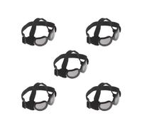 Paowsietiviity Juego de 5 gafas de sol ajustables antiviento, protección ocular para mascotas, perros, protección UV, color negro
