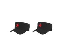 Paowsietiviity Sombrero de algodón rojo estrella hombres mujeres al aire libre gorra camping senderismo viajes negro, Juego de 2 (negro), 8