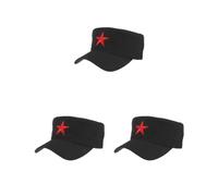 Paowsietiviity Sombrero de algodón rojo estrella hombres mujeres al aire libre gorra camping senderismo viajes negro, Juego de 3 (negro), 8