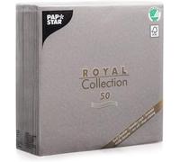 Pap-Star PAPSTAR Servilletas Royal Collection, Color Gris, Tissue, 40 cm x 40 cm, 50