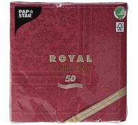 Papstar Servilletas Royal 1/4-Falz 40 x 40 cm Burdeos Ornaments, 50 unidades