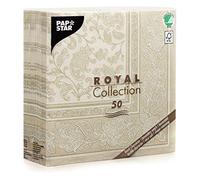 PAPSTAR - Servietten Royal 1/4-Falz 40x40cm Champag. Ornaments