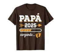Papá 2025 Cargando Futuro Padre 2025 Nacimiento Hijo Hija Camiseta, Hombre, Marrón, L