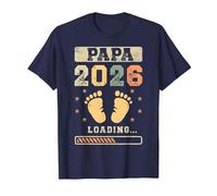 Papa 2026 Loading, Paternidad, Futuro papá, Anuncio de bebé Camiseta, Hombre, Azul Marino, 5XL