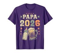Papa 2026, Padre primerizo, Papá Joven, Papá primerizo Camiseta, Hombre, Morado, L