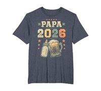 Papa 2026, Padre primerizo, Papá Joven, Papá primerizo Camiseta, Hombre Tallas Grandes, Azul Jaspeado, 5X Alto