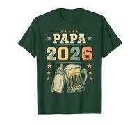 Papa 2026, Padre primerizo, Papá Joven, Papá primerizo Camiseta, Hombre, Verde Bosque, L