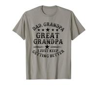 papá Abuelo bisabuelo i Just Keep Funny día del Padre Camiseta