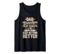 Papá Abuelo Gran Abuelo I Just Keep Getting Better Vintage Camiseta sin Mangas