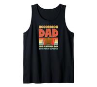 Papá acordeón como un papá Normal Pero Mucho más Fuerte Día del Padre Camiseta sin Mangas