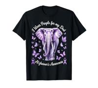 Papá Alzheimer's Awareness Elephant Wear Purple For My Dad Camiseta