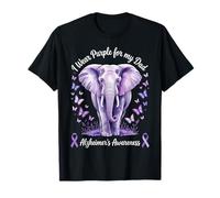 Papá Alzheimer's Awareness Elephant Wear Purple For My Dad Camiseta