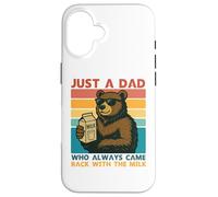 Papa Bear Just a Dad who always came back with the milk Carcasa para iPhone 16