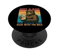 Papa Bear Just a Dad who always came back with the milk PopSockets PopGrip Adhesivo