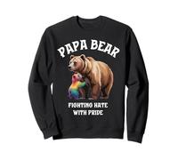 Papa Bear Rainbow Cub Luchando Odio Orgullo Gay Apoyo LGBTQ Sudadera