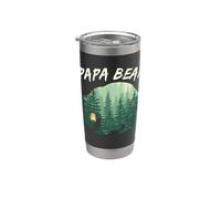 Papa Bear Regalo Día del Padre Oso en el Bosque Papá Papá Vaso térmico de acero inoxidable de doble pared