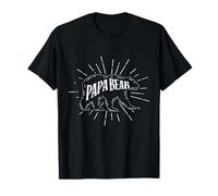 Papa Bear Retro Dad Daddy Grandpa Fathers Day Camiseta
