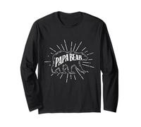 Papa Bear Retro Dad Daddy Grandpa Fathers Day Manga Larga