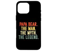 Papa Bear The Men The Myth The Legend El Mejor papá Día del Padre Carcasa para iPhone 16 Pro MAX