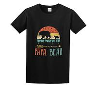 Papa Bear Vintage Daddy Wildling Father's Day Dad Men's T-Shirt Unisex Black Cotton Print tee Shirts L