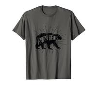 Papa Bear Vintage Sunburst Dad Daddy Papo Fathers Day Camiseta