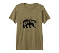 Papa Bear Vintage Sunburst Dad Daddy Papo Fathers Day Camiseta Premium