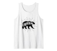 Papa Bear Vintage Sunburst Dad Daddy Papo Fathers Day Camiseta sin Mangas