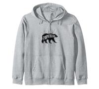 Papa Bear Vintage Sunburst Dad Daddy Papo Fathers Day Sudadera con Capucha