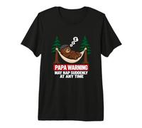 Papa Bear Warning May Nap Suddenly At Any Time Camiseta Premium