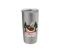 Papa Bear Warning May Nap Suddenly At Any Time Vaso térmico de acero inoxidable de doble pared