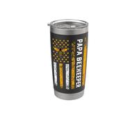 Papa Beekeeper - American Flag Bees Honey Apiarist Lover Dad Vaso térmico de acero inoxidable de doble pared
